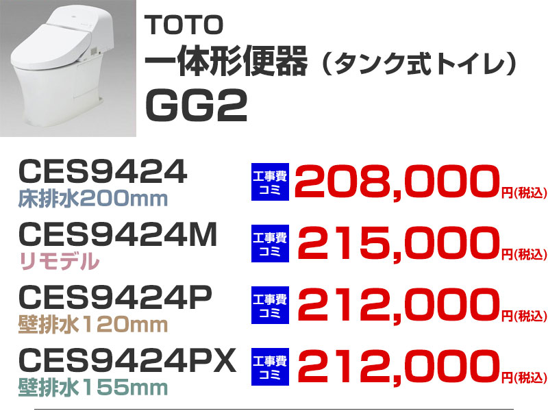 TOTOトイレGG 一体形便器 GG2